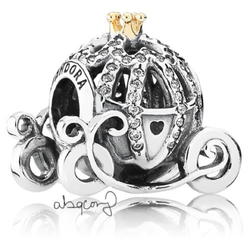 Pandora 791573CZ Cinderella's Pumpkin Coach Carriage Disney Princess Charm